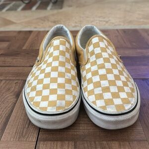 VANS - yellow checkered slip on